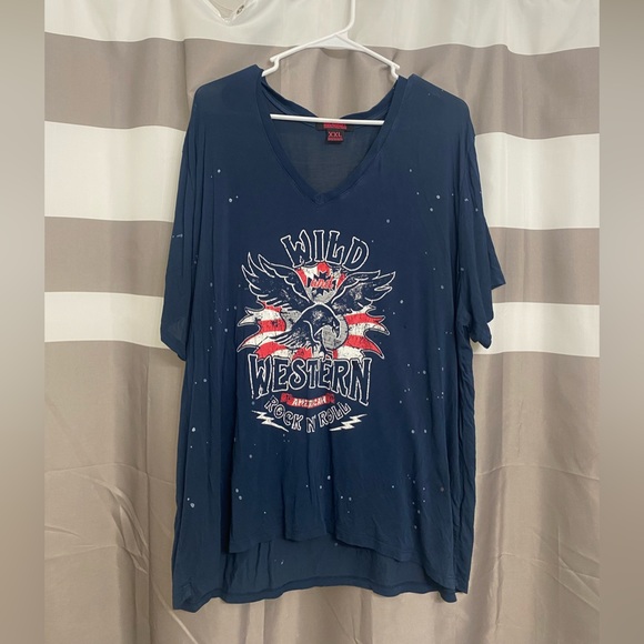XXL Women’s Rock and Roll Denim T-Shirt - Picture 1 of 3